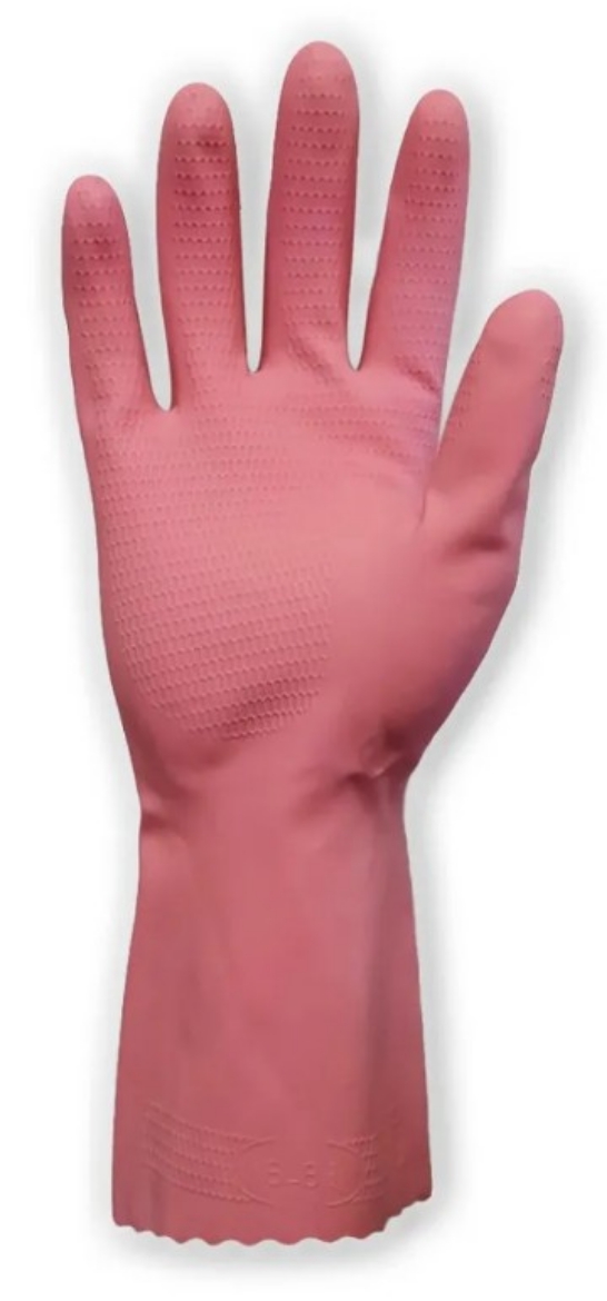 Picture of GLOVE, RUBBER SILVER LINED PINK LARGE 12/PACK
