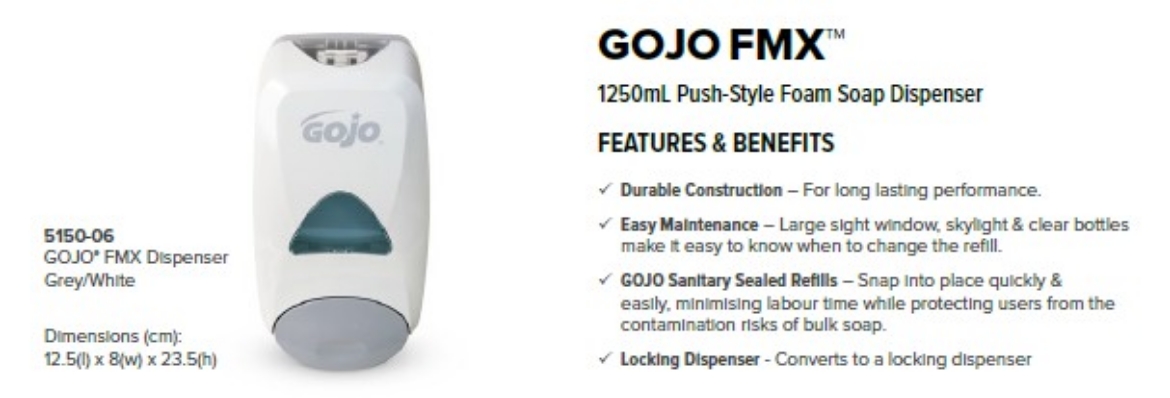 Picture of DISPENSER, SOAP MANUAL GOJO WHITE