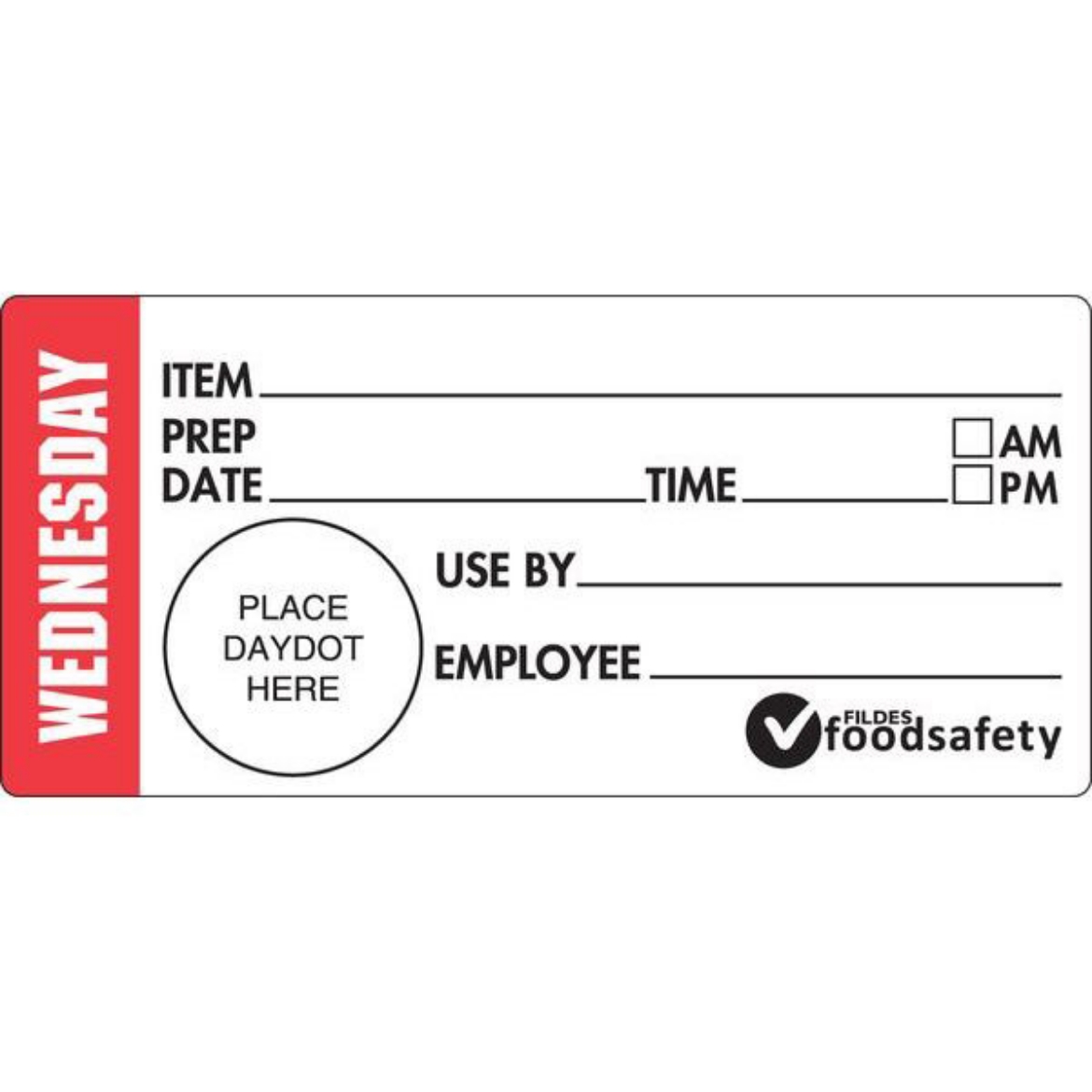 Picture of DURABLE 47X99MM SHELF LIFE - WEDNESDAY 500/ROLL