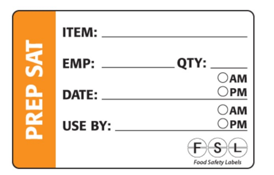 Picture of FOOD LABEL, SATURDAY PREP ORANGE 73x48mm 250/ROLL