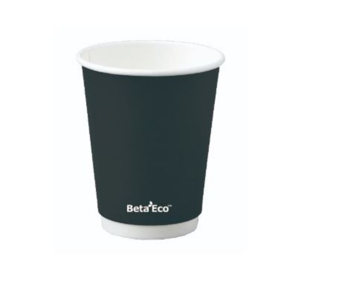 Picture of CUP, COFFEE 12oz BLACK SMOOTH DOUBLE WALL BETAECO (90mm) 500/CTN