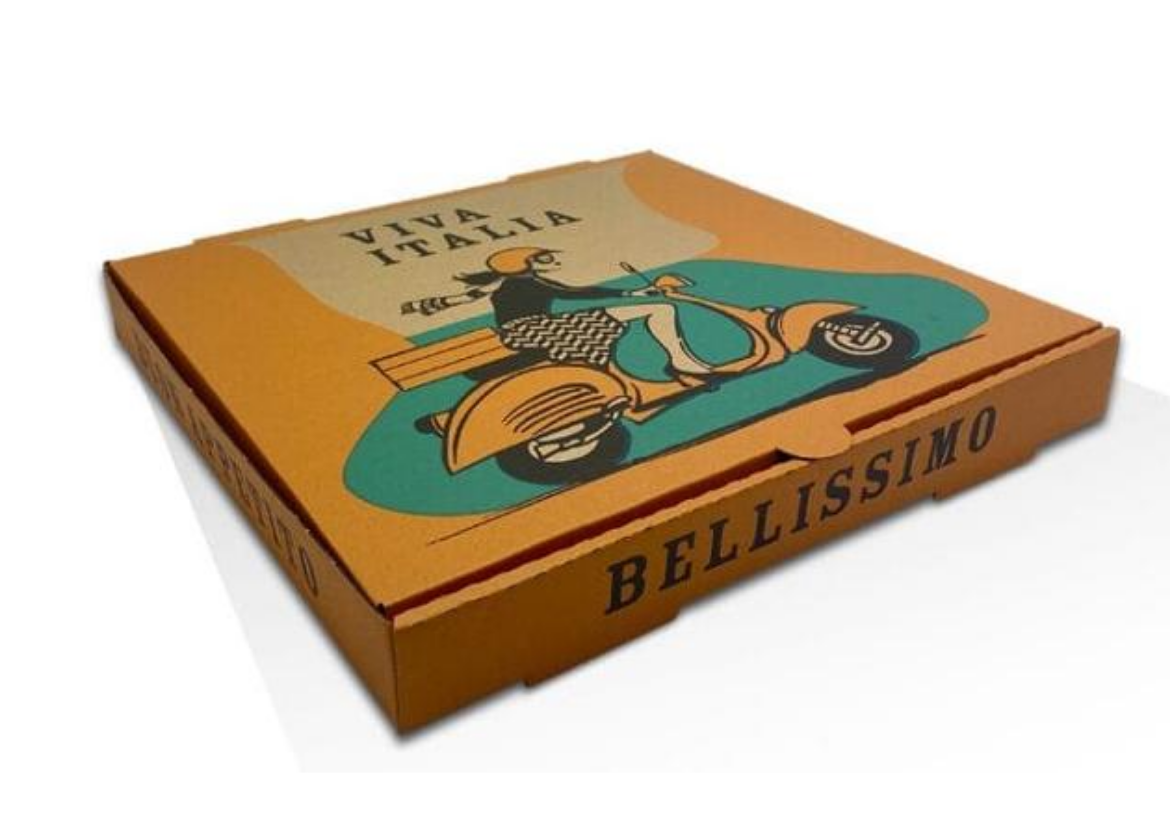 Picture of PIZZA BOX 13" GENERIC PRINT 332x332x40mm 100/PACK
