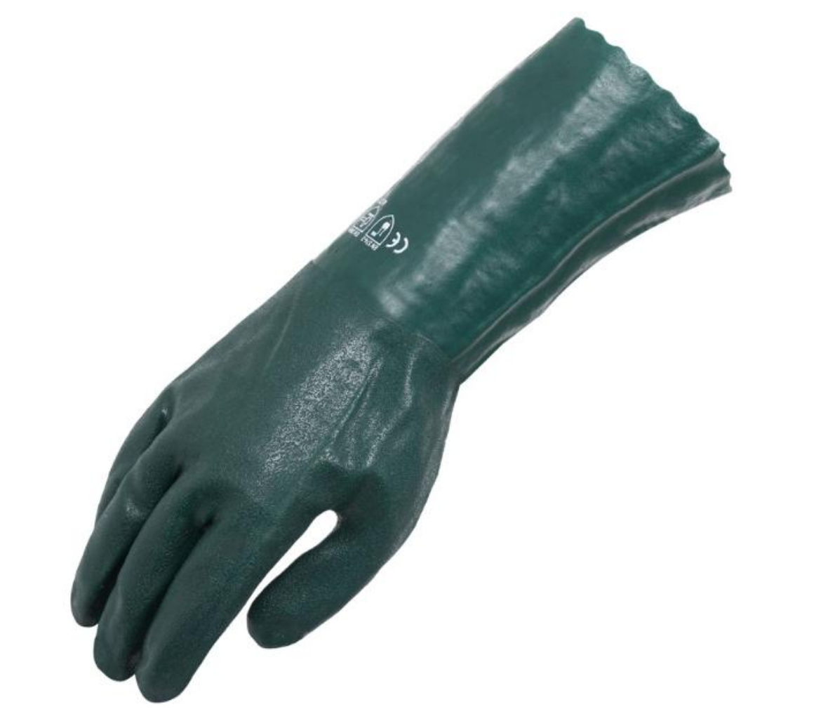 Picture of GLOVE, CHEMICAL RESISTANT GREEN PVC 45CM DOUBLE DIPPED