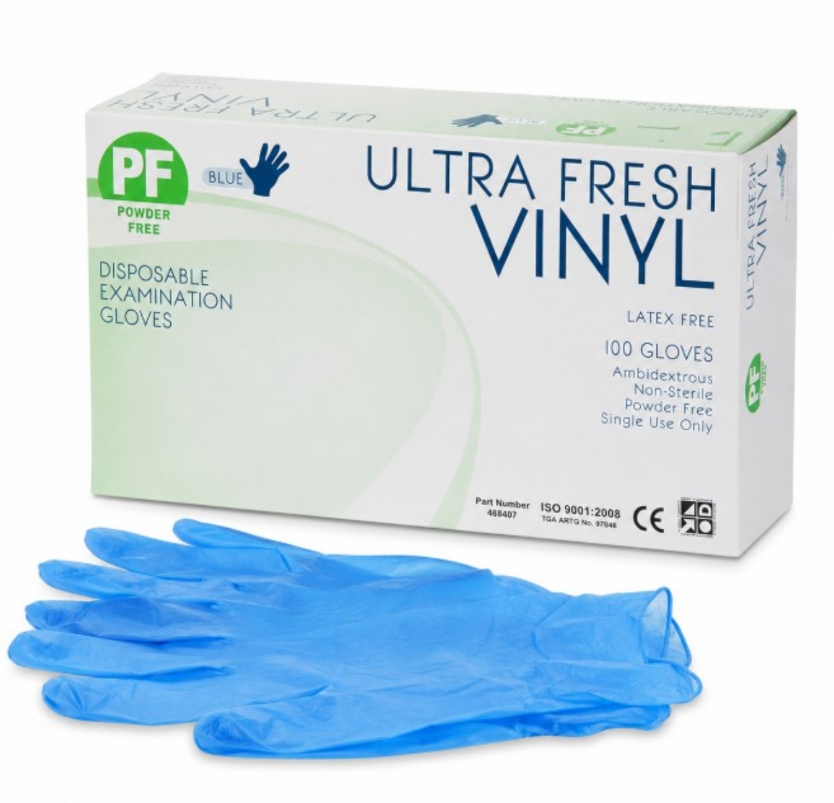 Picture of GLOVE, VINYL BLUE P/F MEDIUM 100/PACK