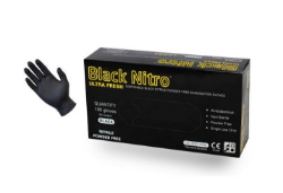 Picture of GLOVE, NITRILE BLACK P/F LARGE 100/PACK