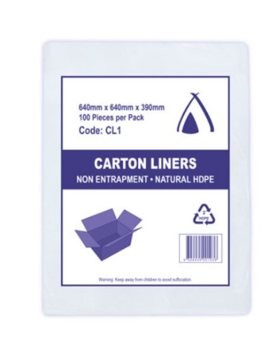Picture of CARTON LINER 640x640x390 NATURAL 500/CTN