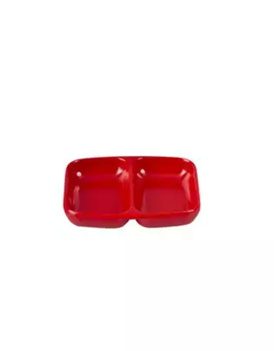 Picture of DIVIDED DISH MELAMINE 85X70MM RED