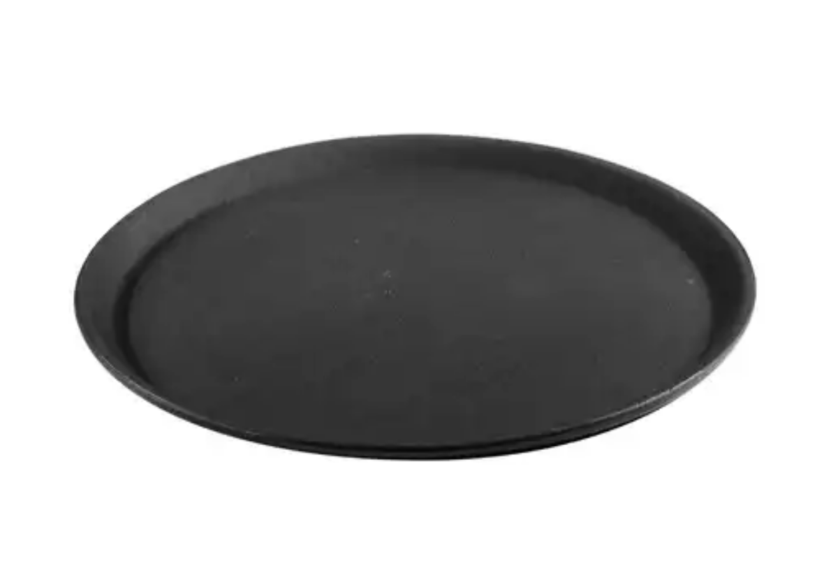 Picture of ROUND NON SLIP TRAY 350MM BLACK PLASTIC