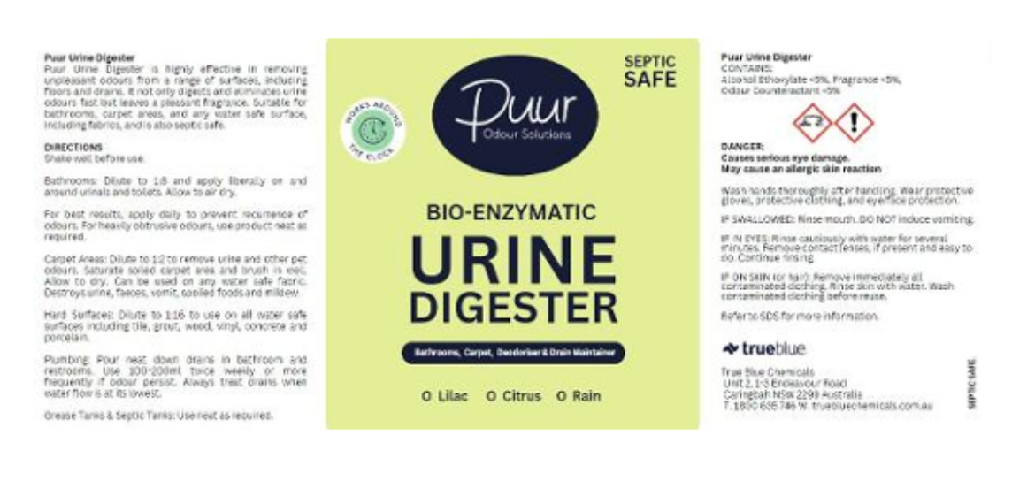 Picture of LABEL - PUUR URINE DIGESTER TRUE BLUE