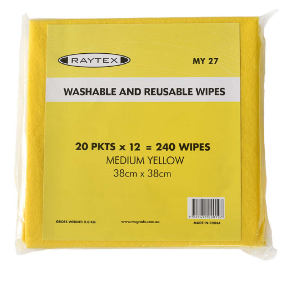 Picture of RAYTEX MEDIUM CLOTH YELLOW 38X38CM 240/CTN