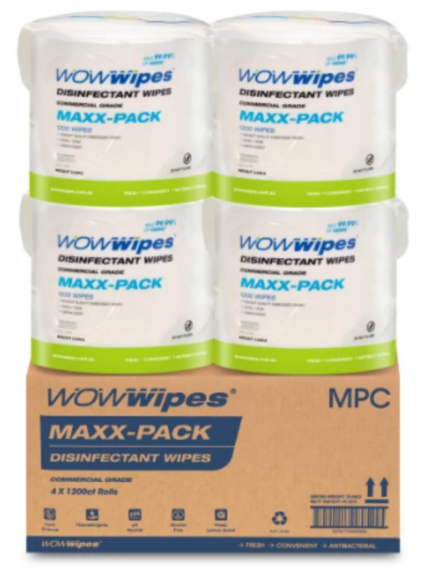 Picture of ANTIBACTERIAL GYM WIPES MAXX-PACK 4X1200SHEET ROLLS 4/CTN