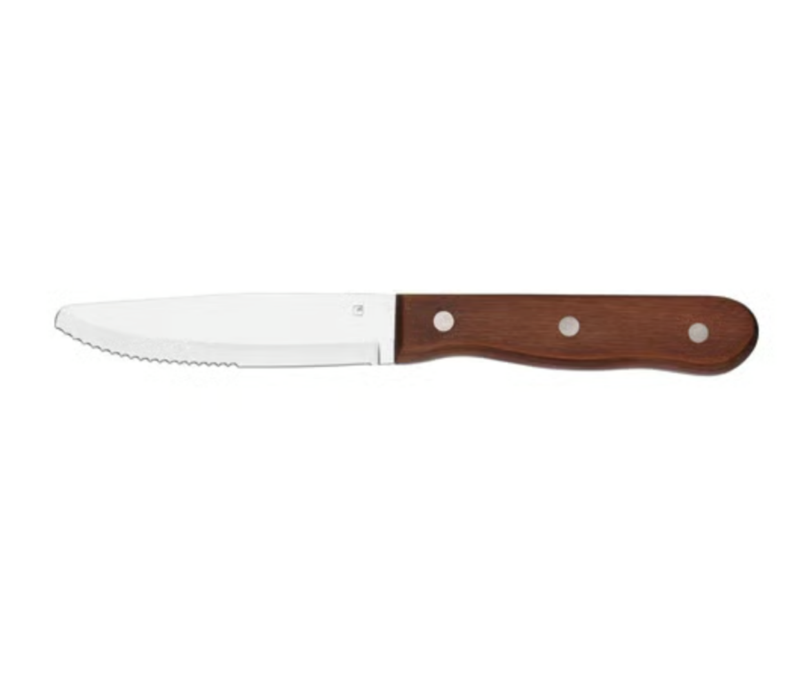 Picture of CUTLERY, STEAK KNIFE ROUND TIP JUMBO WOOD HANDLE 223mm 12/PACK