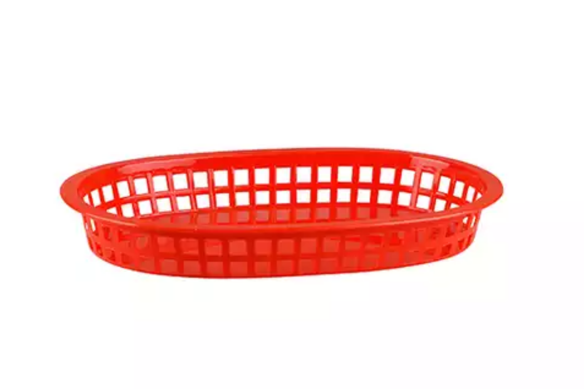 Picture of BASKET, BREAD RECTANGLE PLASTIC RED 270x180x40