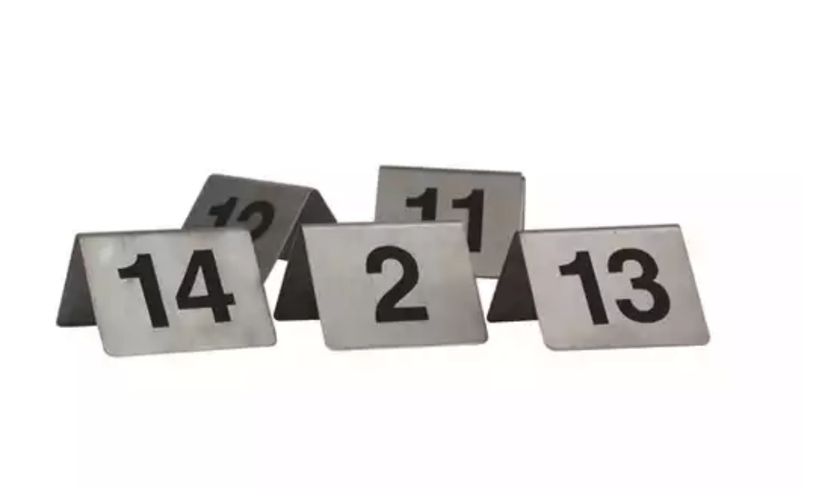 Picture of TABLE NUMBER SET-18/10;1-10