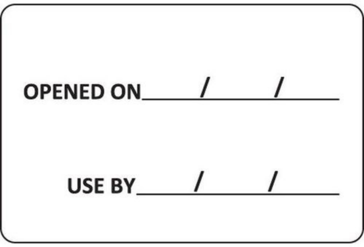 Picture of REMOVABLE LABEL - OPENED ON/USE BY 38X25MM 500/ROLL
