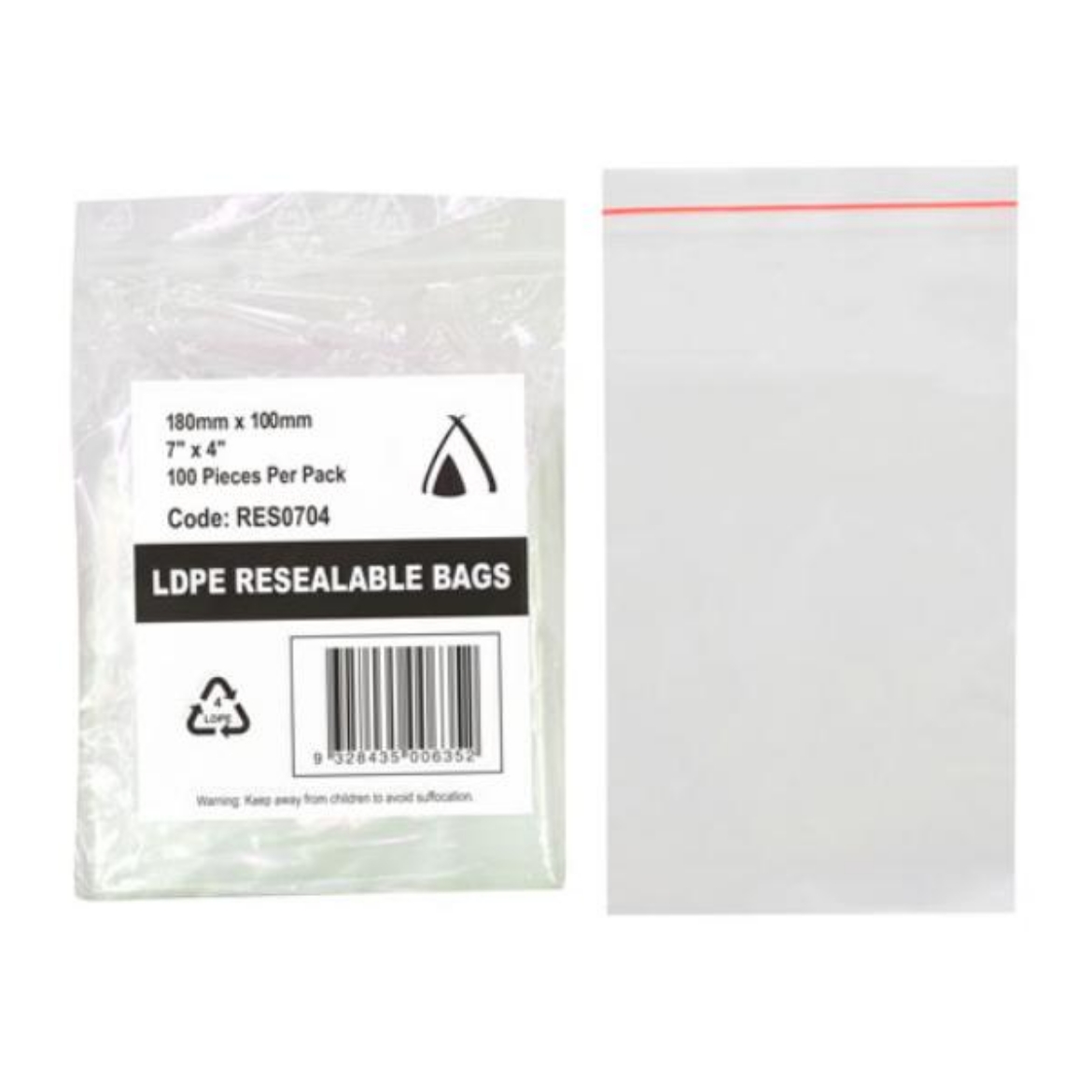Picture of RESEALABLE BAGS (7X4) 180x100mm 1000/CTN